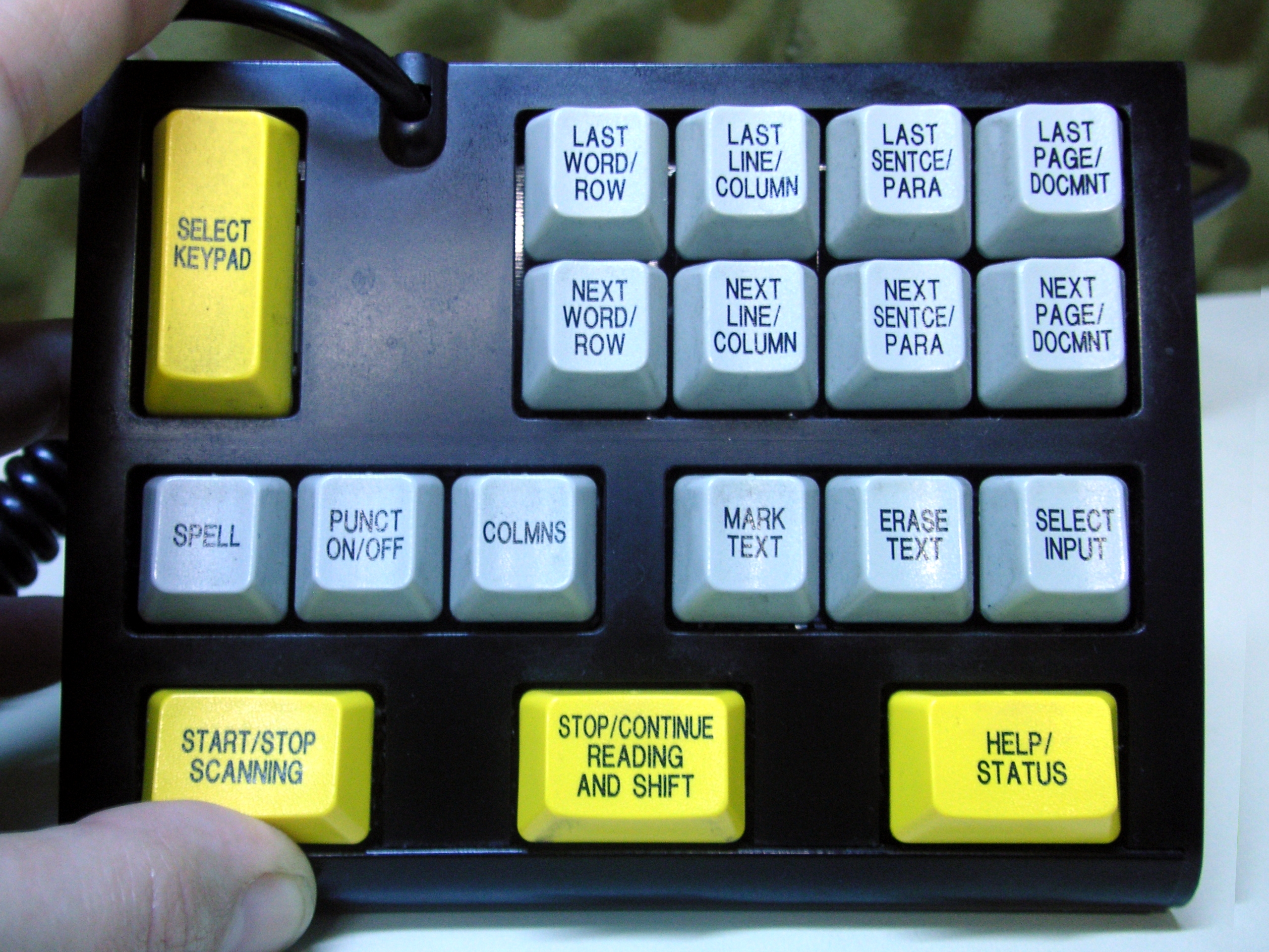 Tastenfeld des Kurzweil Readers
