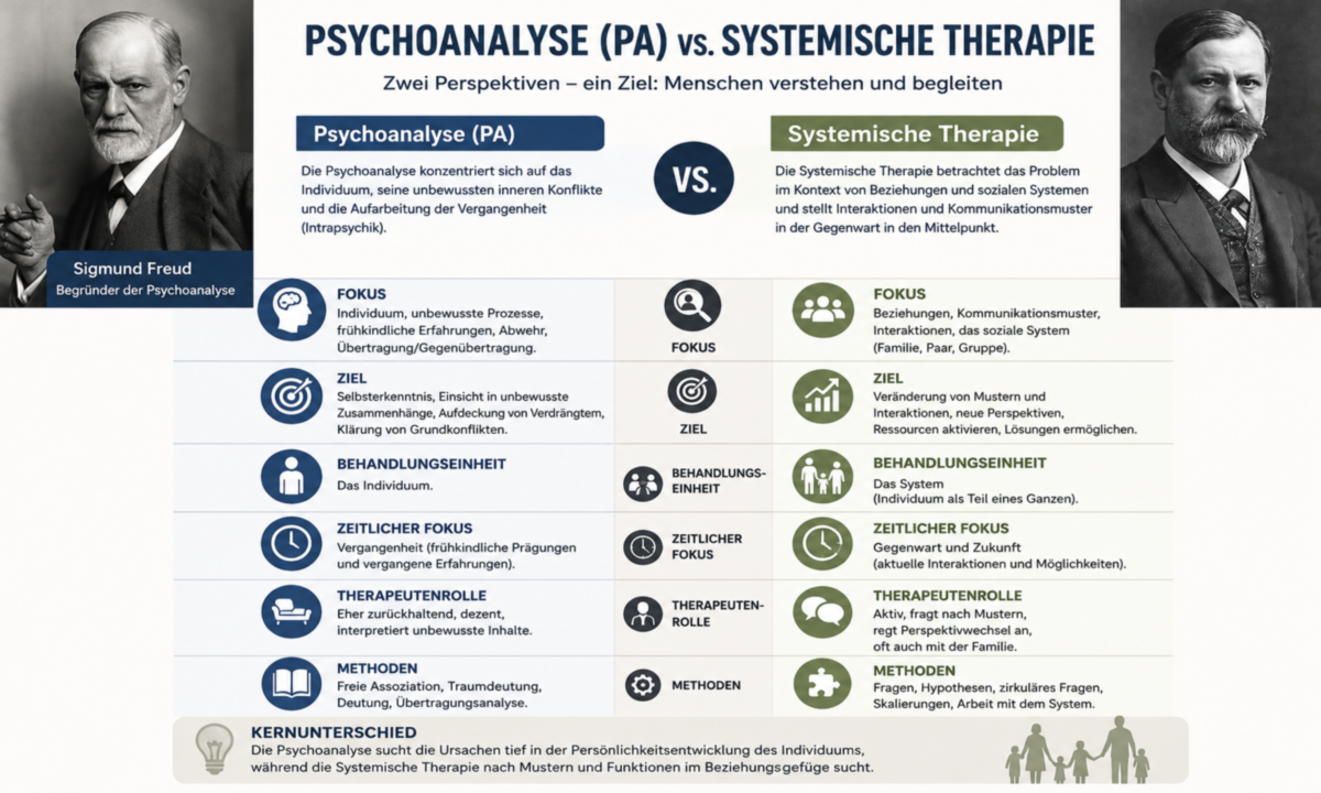 Psychoanalyse und Systemische Therapie im Vergleich
