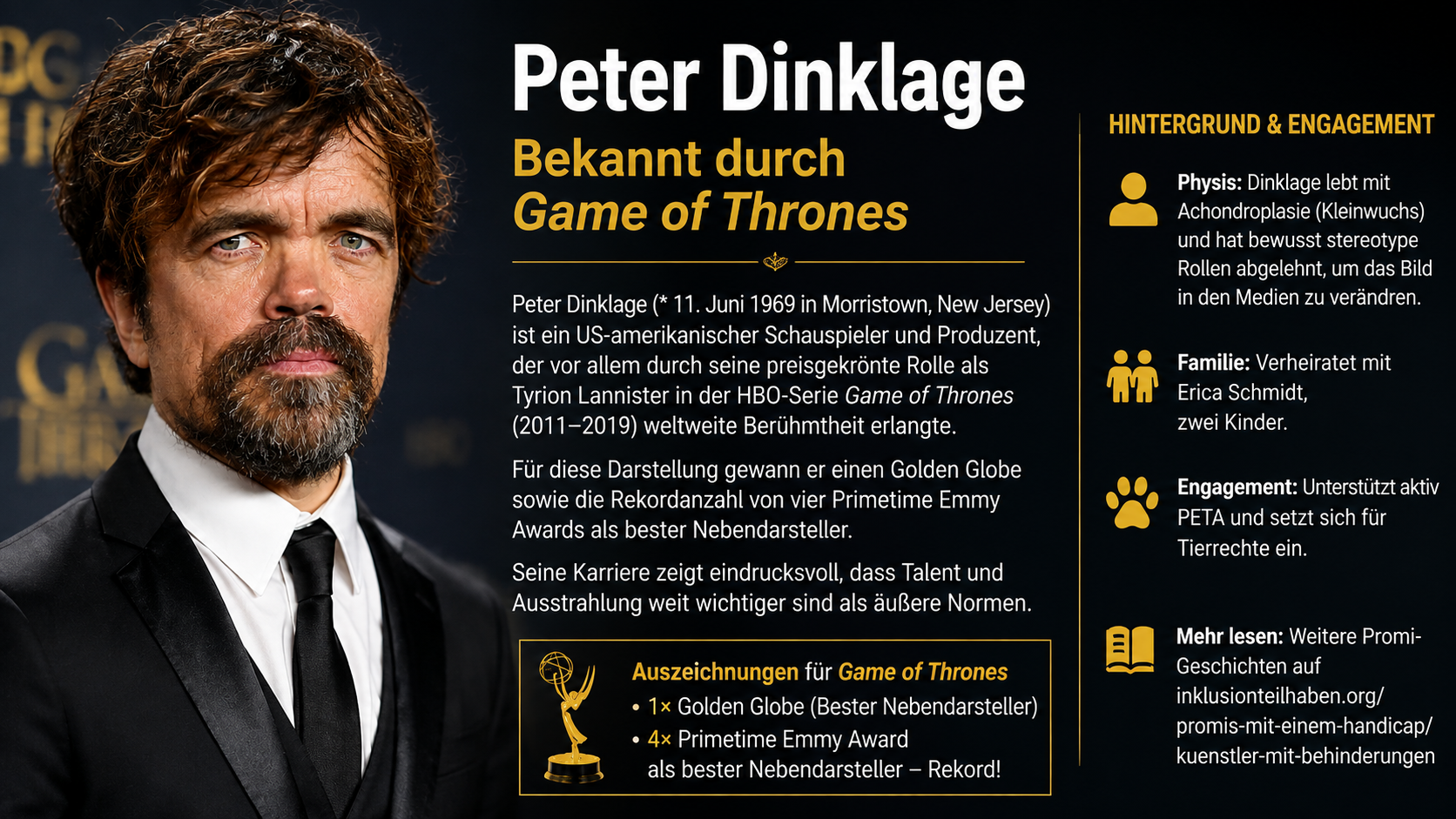 Peter Dinklage – Bekannt durch Game of Thrones