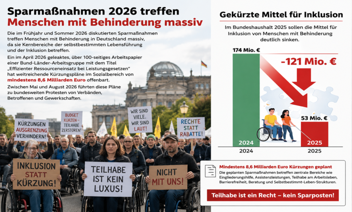 Eine Infografik zu geplanten Sparmaßnahmen