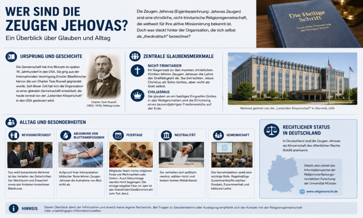 Zeugen Jehovas: Glauben, Alltag und umstrittene Praktiken