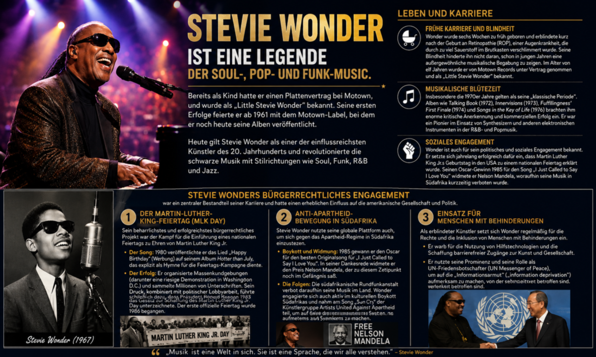 Stevie Wonder, blinder Musiker und Sänger